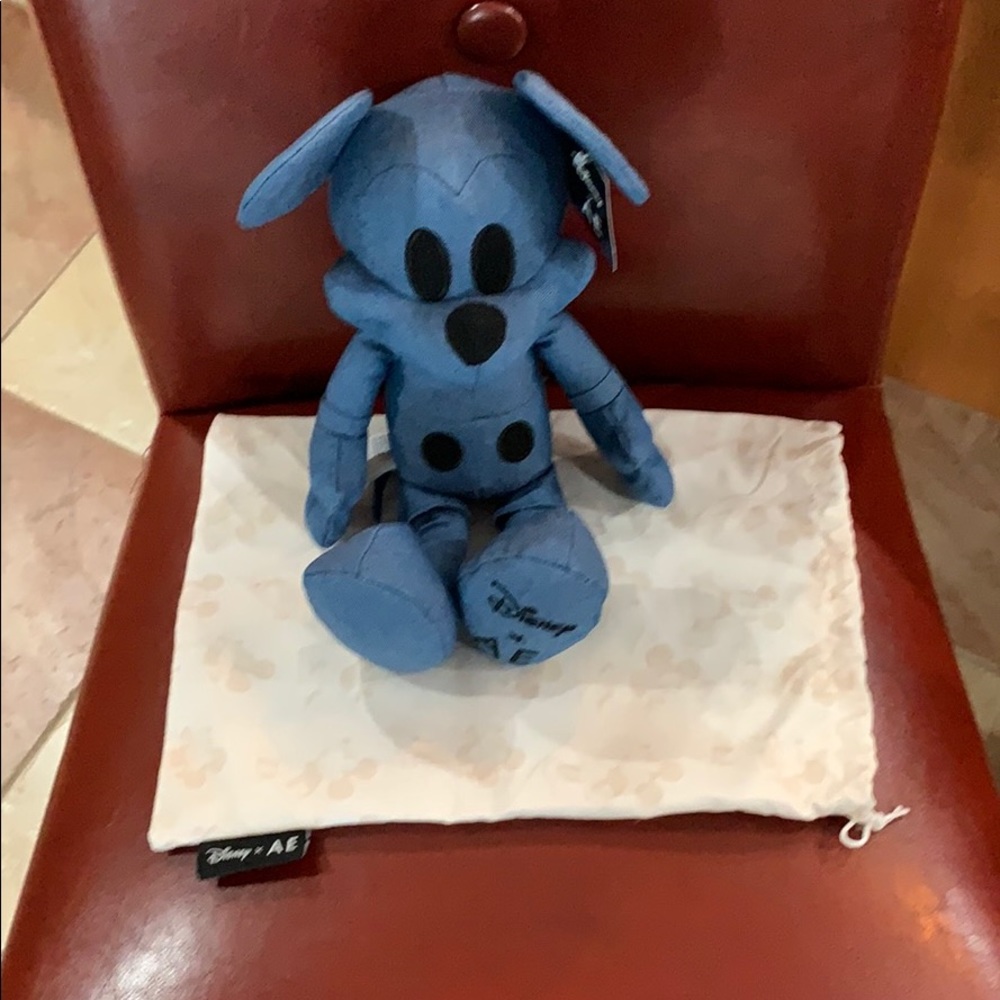 Mickey Mouse Denim Plushie NWT Disney xAE